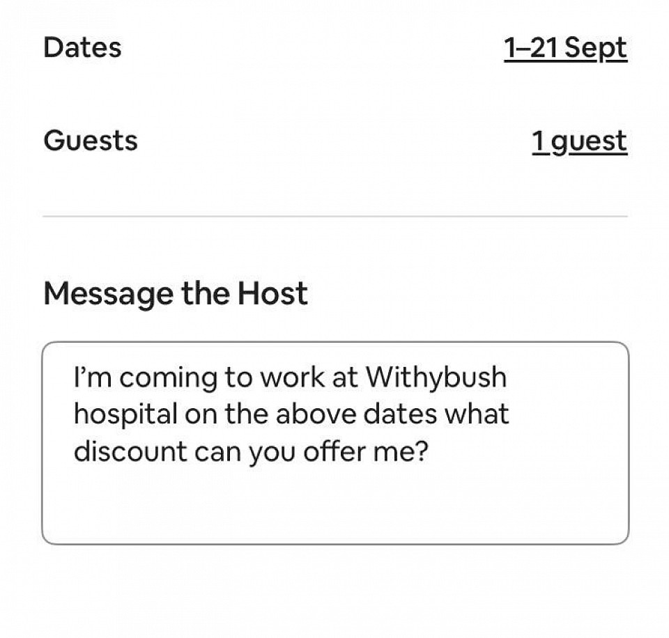 You‘ll be presented with a calendar so enter your dates and select SAVE (not reserve). Scroll down to MESSAGE HOST (next to: still have a question?).